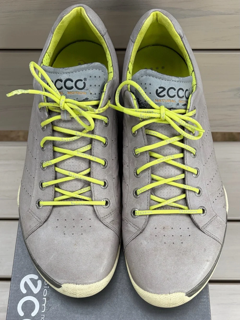 MEN'S ECCO BIOM HYBRID GOLF SHOES SZ 11M GRAY/LIME